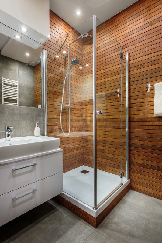 Contemporary Shower with Bench