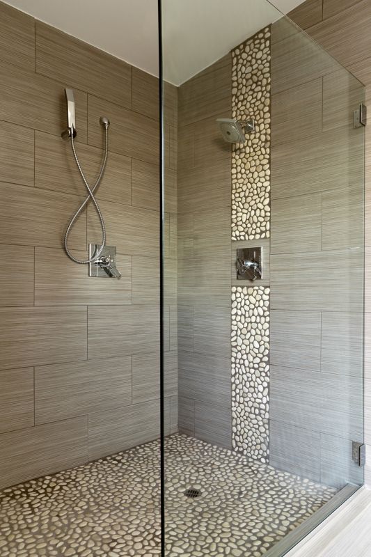 Contemporary Shower with Accent Tiles